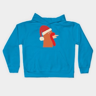 Abstract Portrait Thanksgiving Turkey Santa Hat Christmas Kids Hoodie